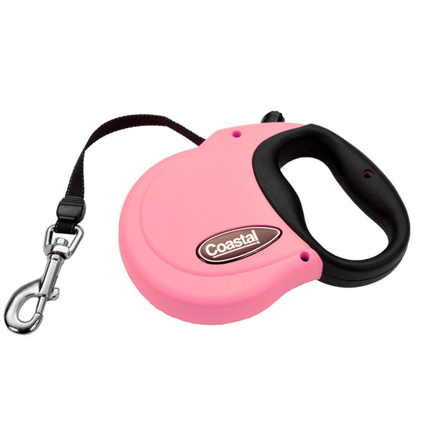 Coastal Retractable Dog Leash Pink 16 Ft; Small